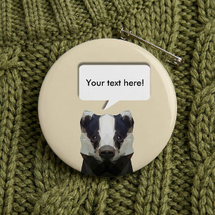 Badge Rond 2,50 Cm Blaireau géométrique mignon de bulle vocale