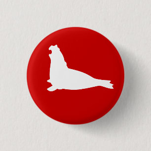 Badge Rond 2,50 Cm Blanc de bouton de joint d'éléphant