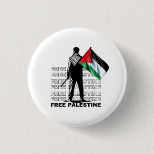 BADGE ROND 2,50 CM BLANC PALESTINE LIBRE