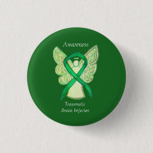 Badge Rond 2,50 Cm Blessures cérébrales traumatiques (TBI) Ange de 