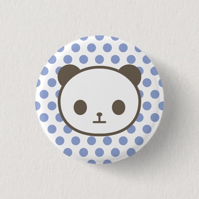 Badge Rond 2,50 Cm bleu de panda (Devant)