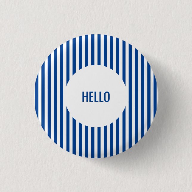 Badge Rond 2,50 Cm Bleu Des Rayures Avec Personnalisé (Devant)