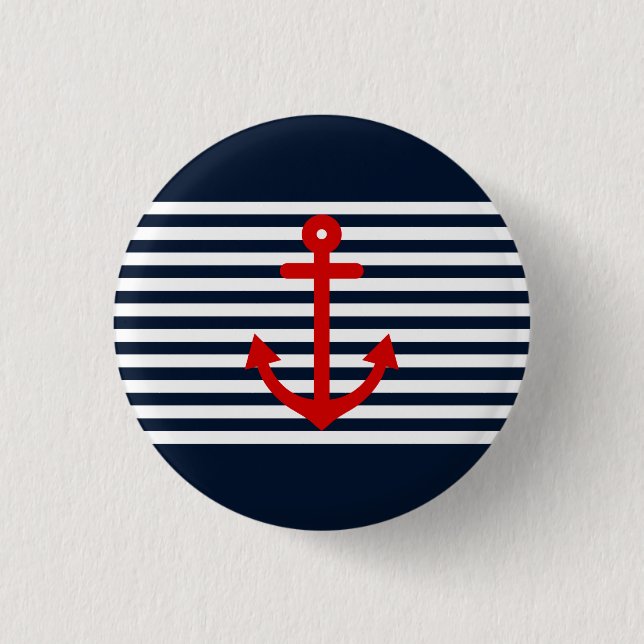 Badge Rond 2,50 Cm Bleu marine nautique (Devant)