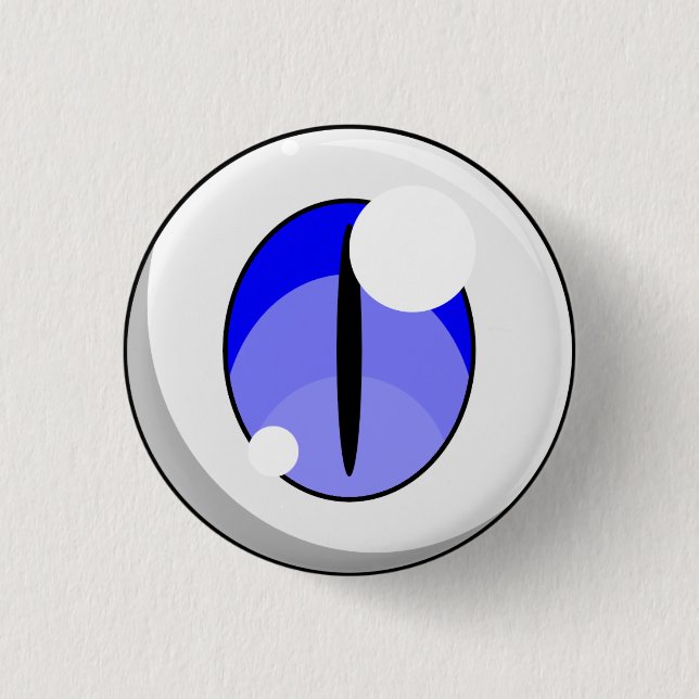 Badge Rond 2,50 Cm Bleu mignon Fantôme Eyeball (Devant)