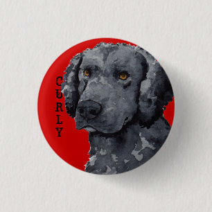 Badge Rond 2,50 Cm Bloc de couleur Retriever recouvert de boue
