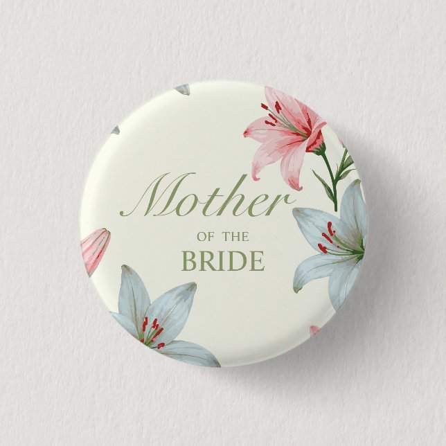 Badge Rond 2,50 Cm Bloom Azure (Devant)