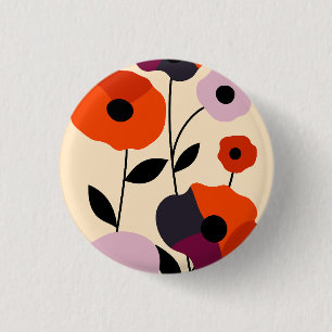 Badge Rond 2,50 Cm Bloom minimal du pavot