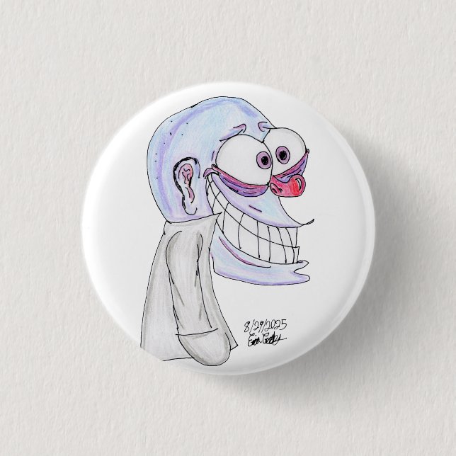 Badge Rond 2,50 Cm blue character smiling with coat (Devant)