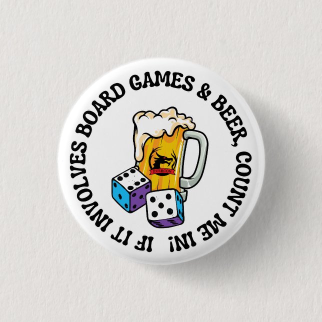 Badge Rond 2,50 Cm Board Games and Beer (Devant)