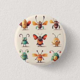 Badge Rond 2,50 Cm bogue, créature, insecte, bogues bizarres