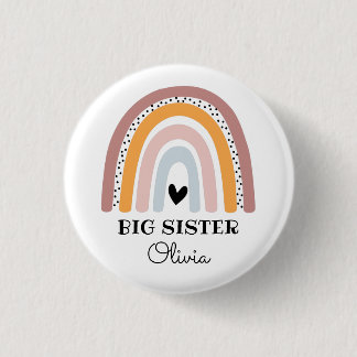Badge Rond 2,50 Cm Boho personnalisé Rainbow Big Sister