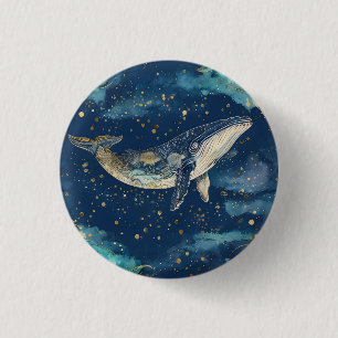 Badge Rond 2,50 Cm Boho Whale Mandala