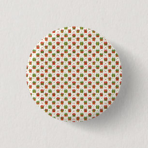 Badge Rond 2,50 Cm Boîtes-cadeaux et rubans de Noël motif sans coutur