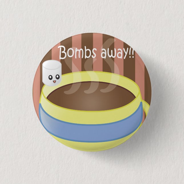 Badge Rond 2,50 Cm Bombes loin - guimauve et café (Devant)