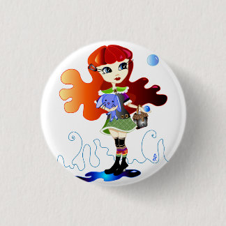 Badge Rond 2,50 Cm Bonjour chariots : Fira et Bluebunny