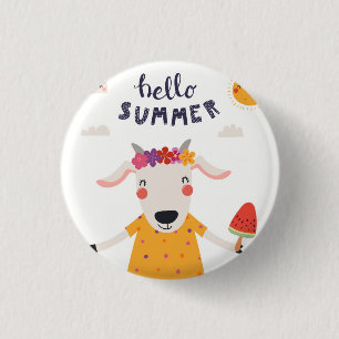 Badge Rond 2,50 Cm Bonjour Été