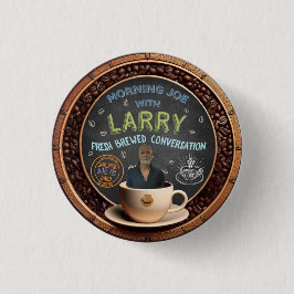 Badge Rond 2,50 Cm Bonjour Joe Avec Larry