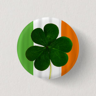 Badge Rond 2,50 Cm Bonne St. Patrick's Day Irlandais Drapeau Shamrock