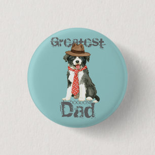 Badge Rond 2,50 Cm Bordure Collie Papa