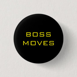 BADGE ROND 2,50 CM BOSS MOVES BLACK JAUNE