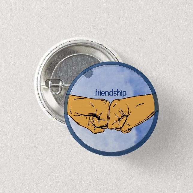Badge Rond 2,50 Cm Bosse de poing d'amitié (Devant & derrière)