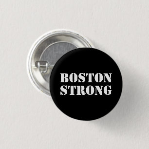 Badge Rond 2,50 Cm "Boston Strong" noir blanc