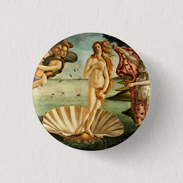 Badge Rond 2,50 Cm Botticelli Naissance De La Peinture D'Art Renaissa (Devant)
