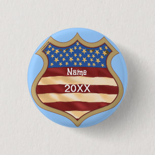Badge Rond 2,50 Cm Bouclier de campagne politique