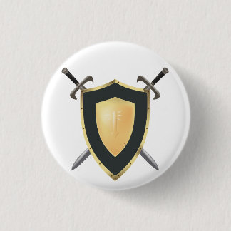 Badge Rond 2,50 Cm Bouclier de Wesnoth et boutons croisés de logo