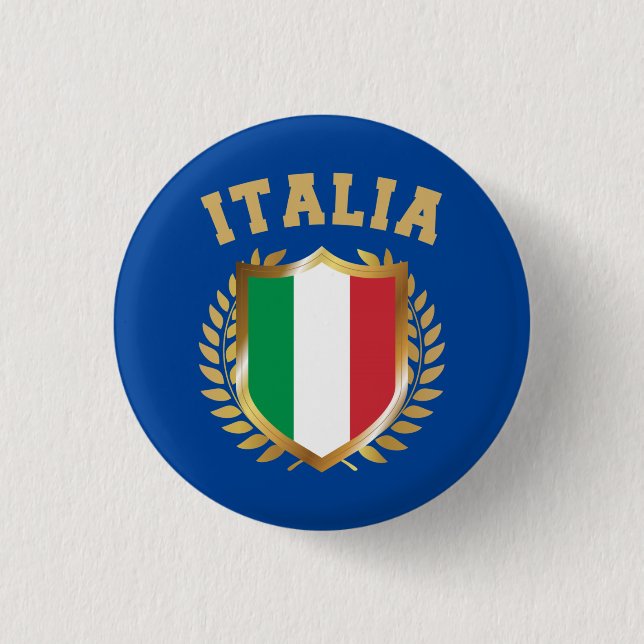 Badge Rond 2,50 Cm Bouclier indicateur Italie/Italie (Devant)