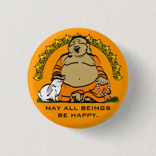 BADGE ROND 2,50 CM BOUDDHA HEUREUX