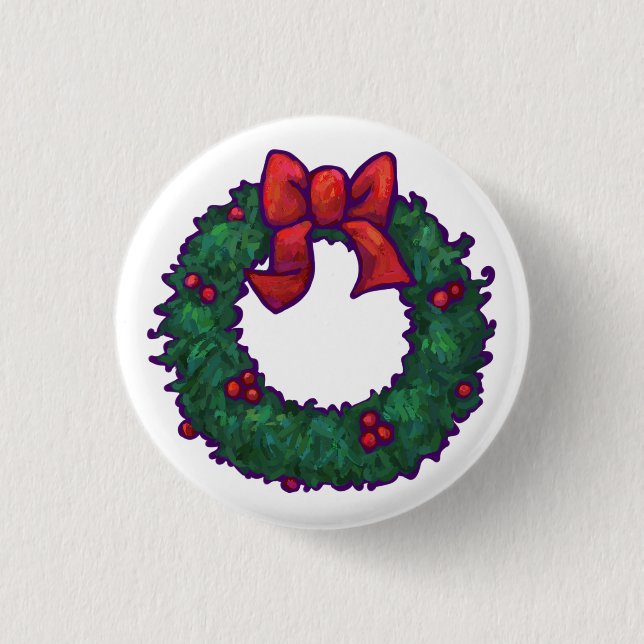Badge Rond 2,50 Cm Boughs de Holly (Devant)