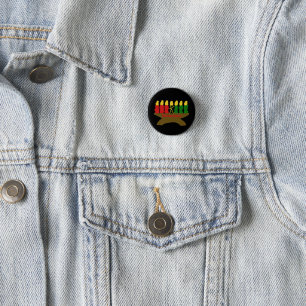 Badge Rond 2,50 Cm Bougies Kwanzaa Kinara
