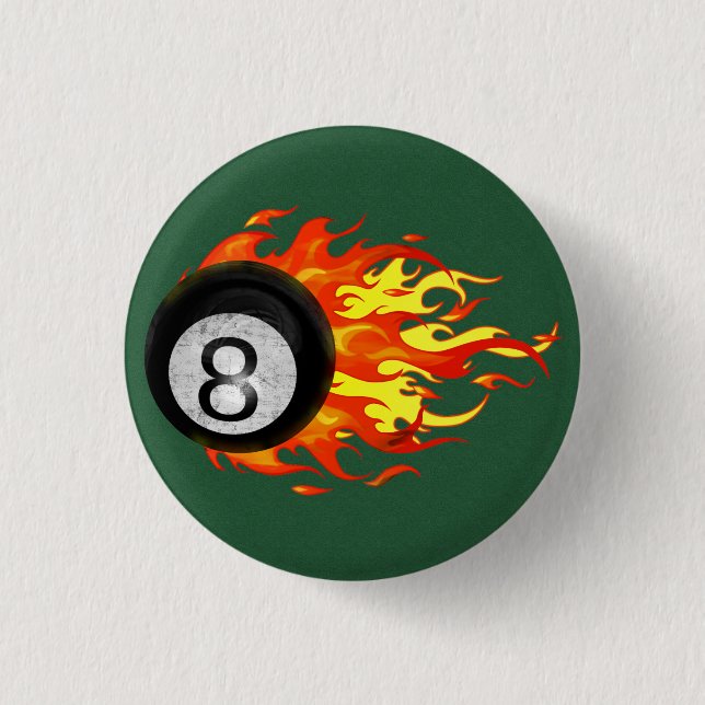 Badge Rond 2,50 Cm Boule 8 de flamber (Devant)