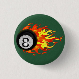 Badge Rond 2,50 Cm Boule 8 de flamber