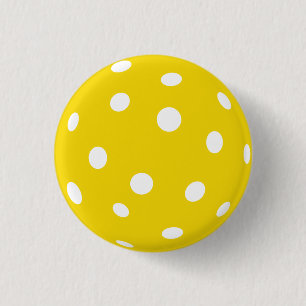 Badge Rond 2,50 Cm Boule jaune Pickleball Sport