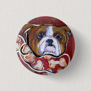 Badge Rond 2,50 Cm Bouledogue   