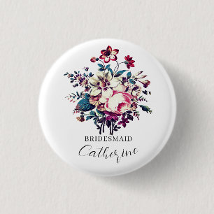 Badge Rond 2,50 Cm Bouquet de roses vintage élégant et stylé pour mar