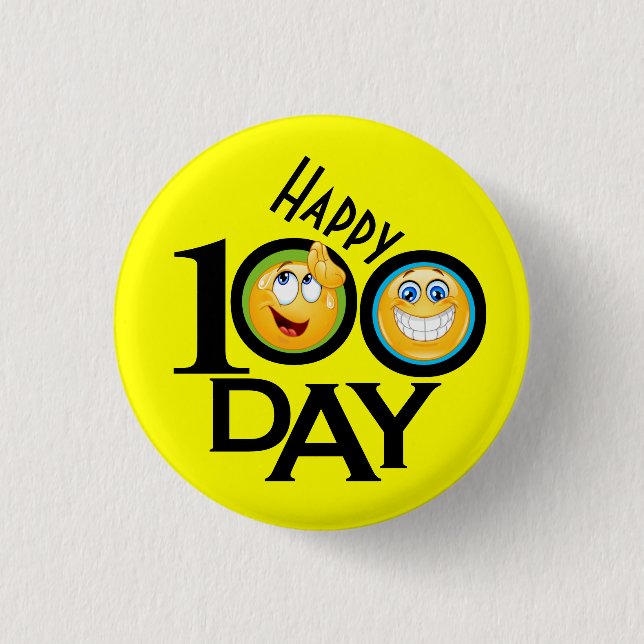 Badge Rond 2,50 Cm Bouton 100 jours de l'enseignant scolaire (Devant)