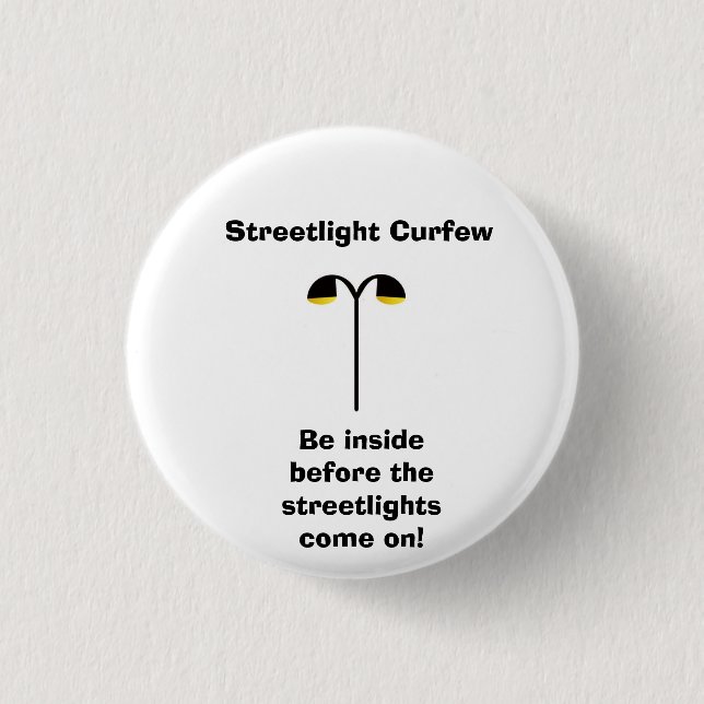 Badge Rond 2,50 Cm Bouton 1 de couvre-feu de réverbère (Devant)