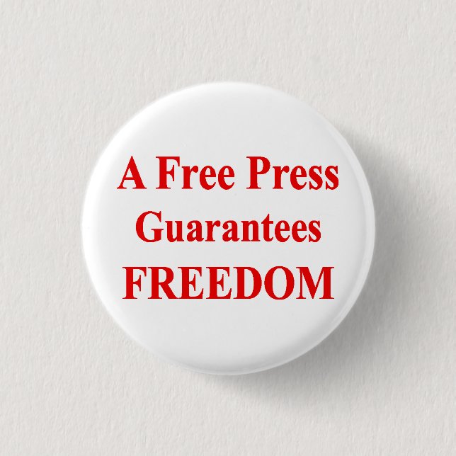 Badge Rond 2,50 Cm "Bouton 1 d'une presse libre" (Devant)