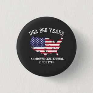 Badge Rond 2,50 Cm Bouton 250 Ans USA