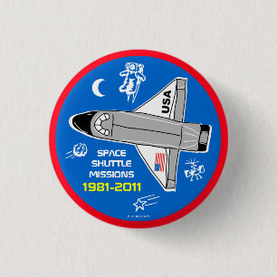 Badge Rond 2,50 Cm Bouton 6 de missions d'une navette spatiale de