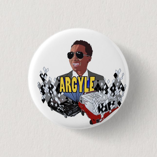 Badge Rond 2,50 Cm Bouton à motifs de losanges (Devant)