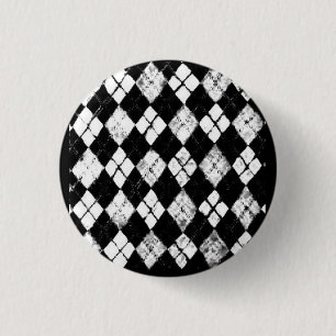 Badge Rond 2,50 Cm bouton à motifs de losanges grunge