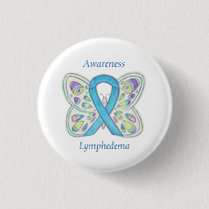 Badge Rond 2,50 Cm Bouton à ruban de sensibilisation au lymphoedème