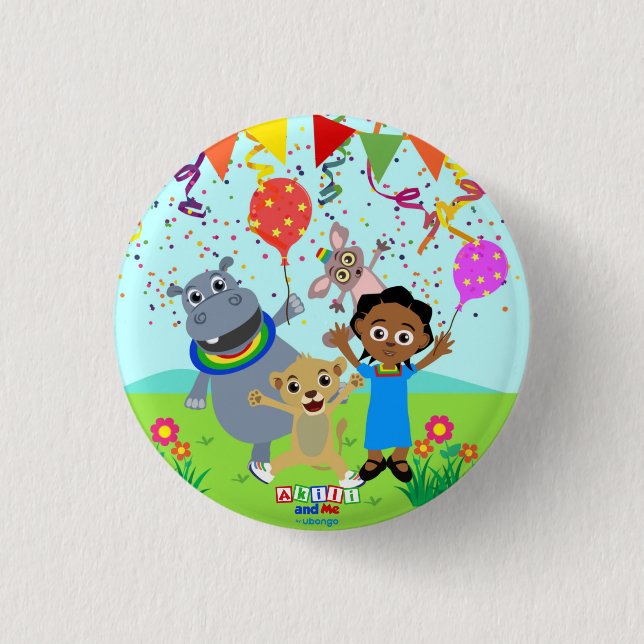 Badge Rond 2,50 Cm Bouton Akili & Amis 3 (Devant)