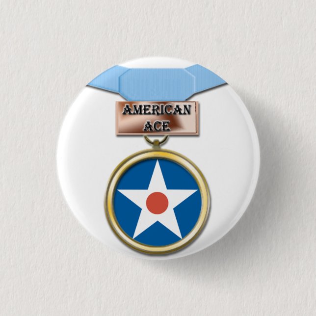 Badge Rond 2,50 Cm Bouton américain de médaille d'as (Devant)
