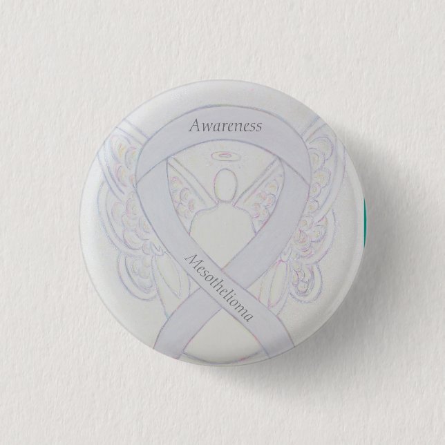 Badge Rond 2,50 Cm Bouton Angel du ruban de sensibilisation Mesotheli (Devant)