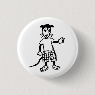 Badge Rond 2,50 Cm Bouton animal mauvais